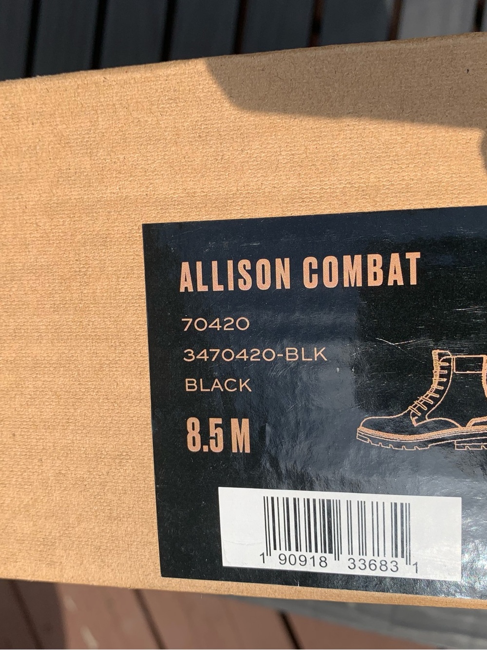 NWT Frye Allison Combat Boots Women's Black Leather Size 8.5 - Picture 5 of 7